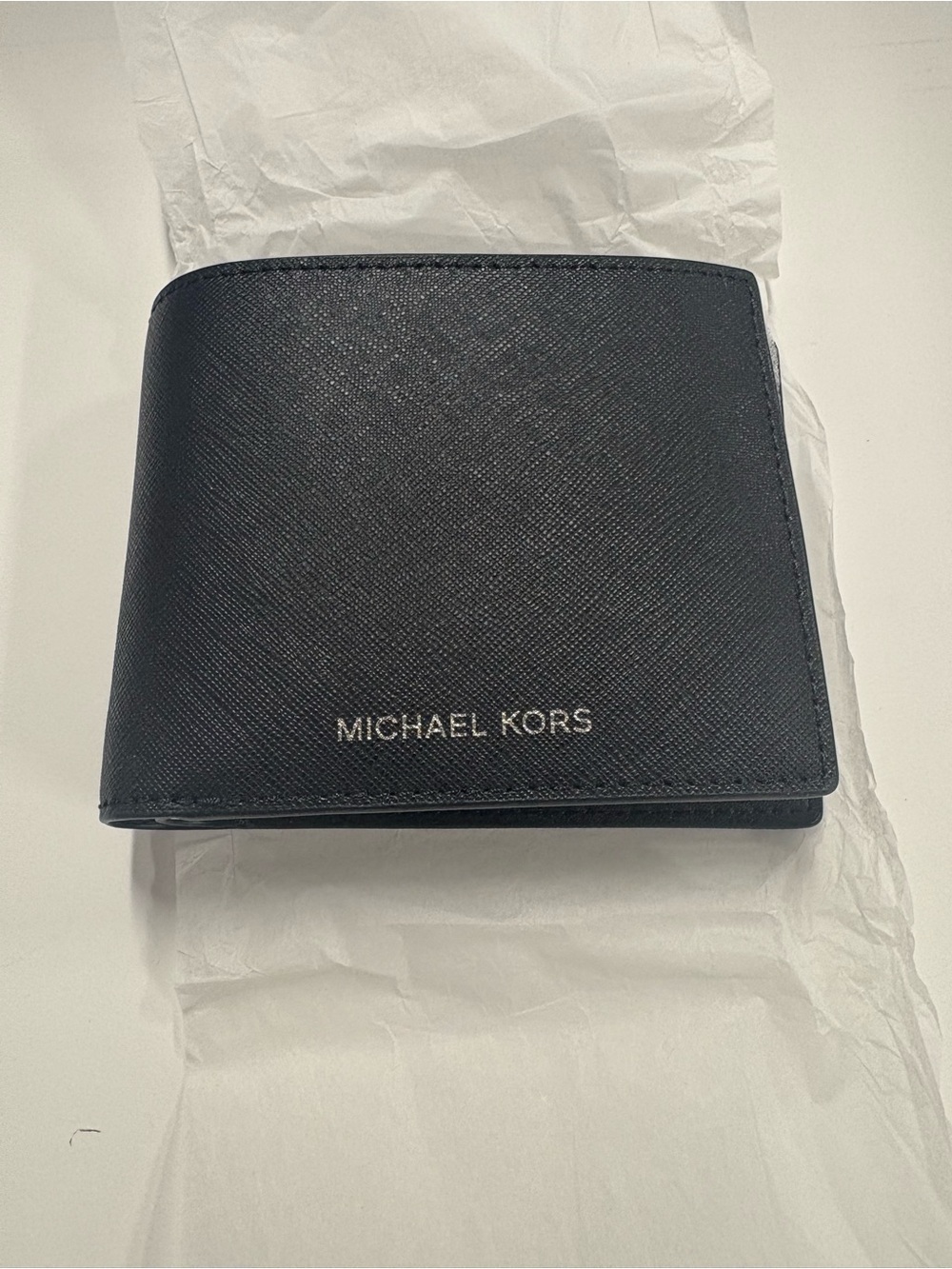 Michael Kors Black Textured Leather Card & Key Wallet